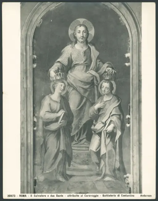 Gesù Cristo e due sante