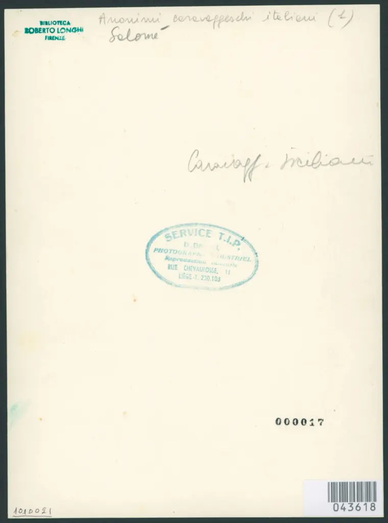 Anonimo caravaggesco italiano - sec. XVII - Carnefice presenta a Salomè la testa di san Giovanni Battista