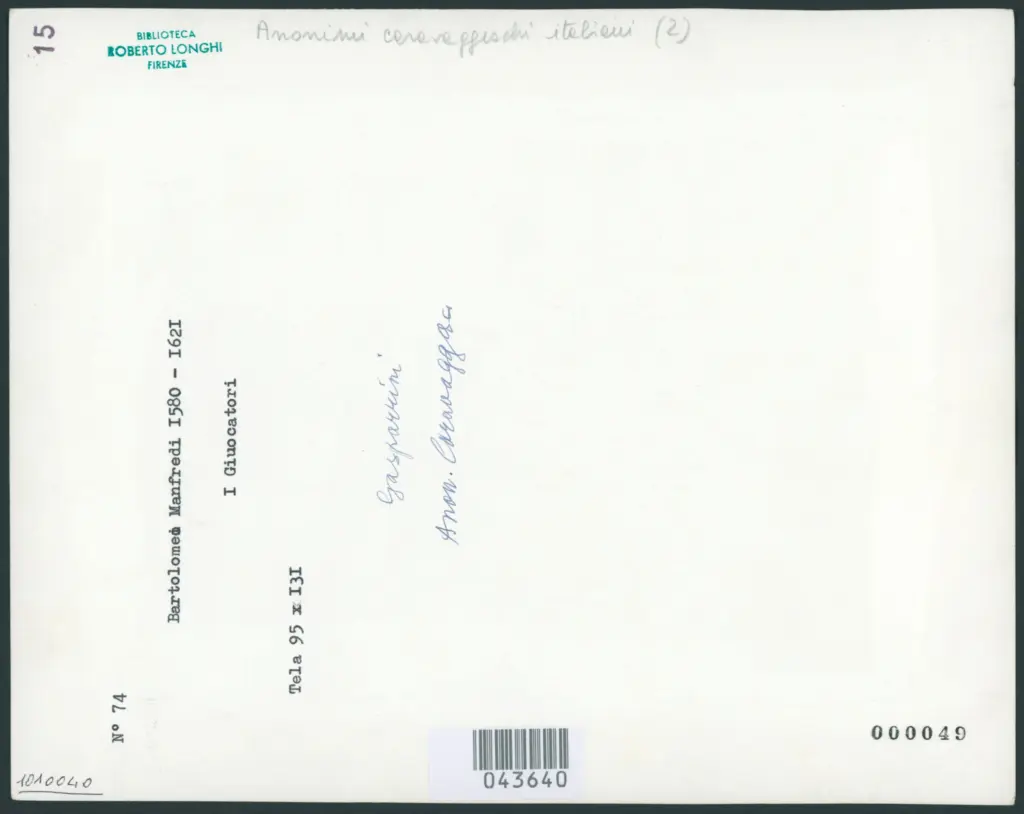 Bartolomeo Manfredi 1580-1621. I Giuocatori