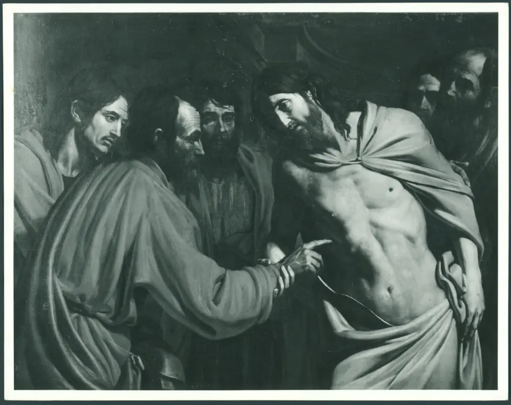 Anonimo caravaggesco italiano - sec. XVII - Incredulità di san Tommaso