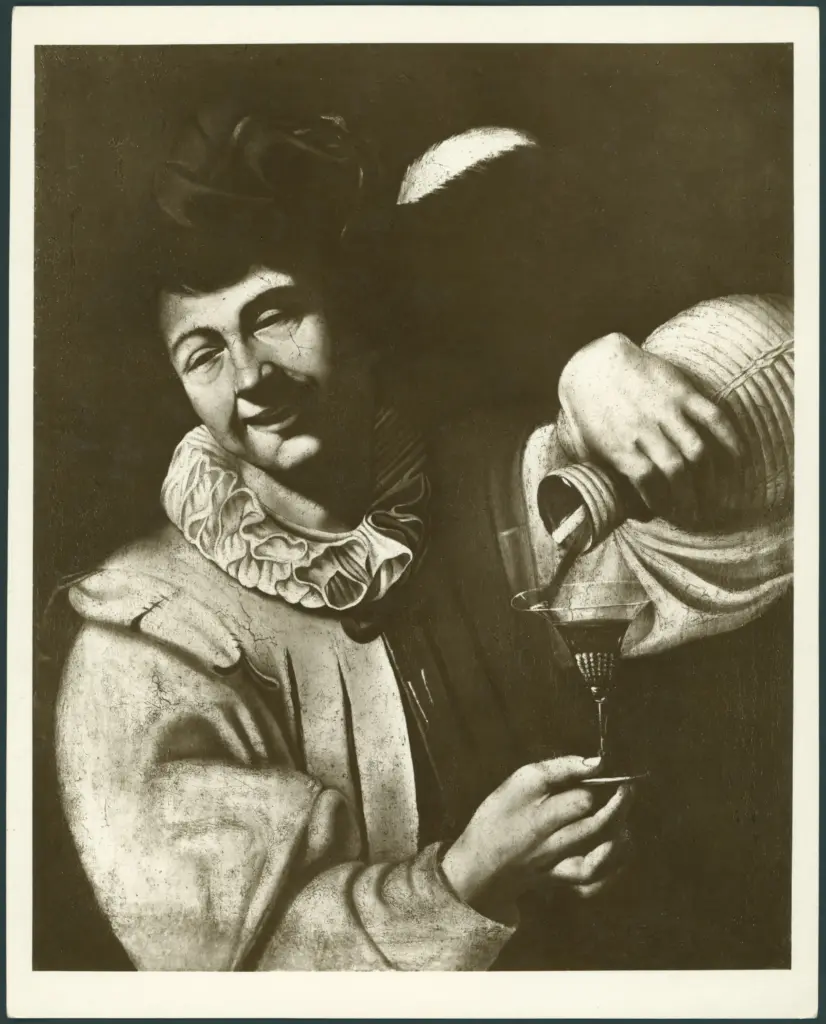 Anonimo caravaggesco italiano - sec. XVII - Bevitore