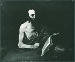 Anonimo caravaggesco italiano - sec. XVII - San Girolamo scrivente