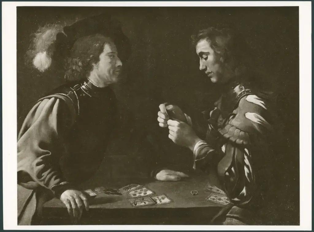 Anonimo caravaggesco italiano - sec. XVII - Giocatori di carte