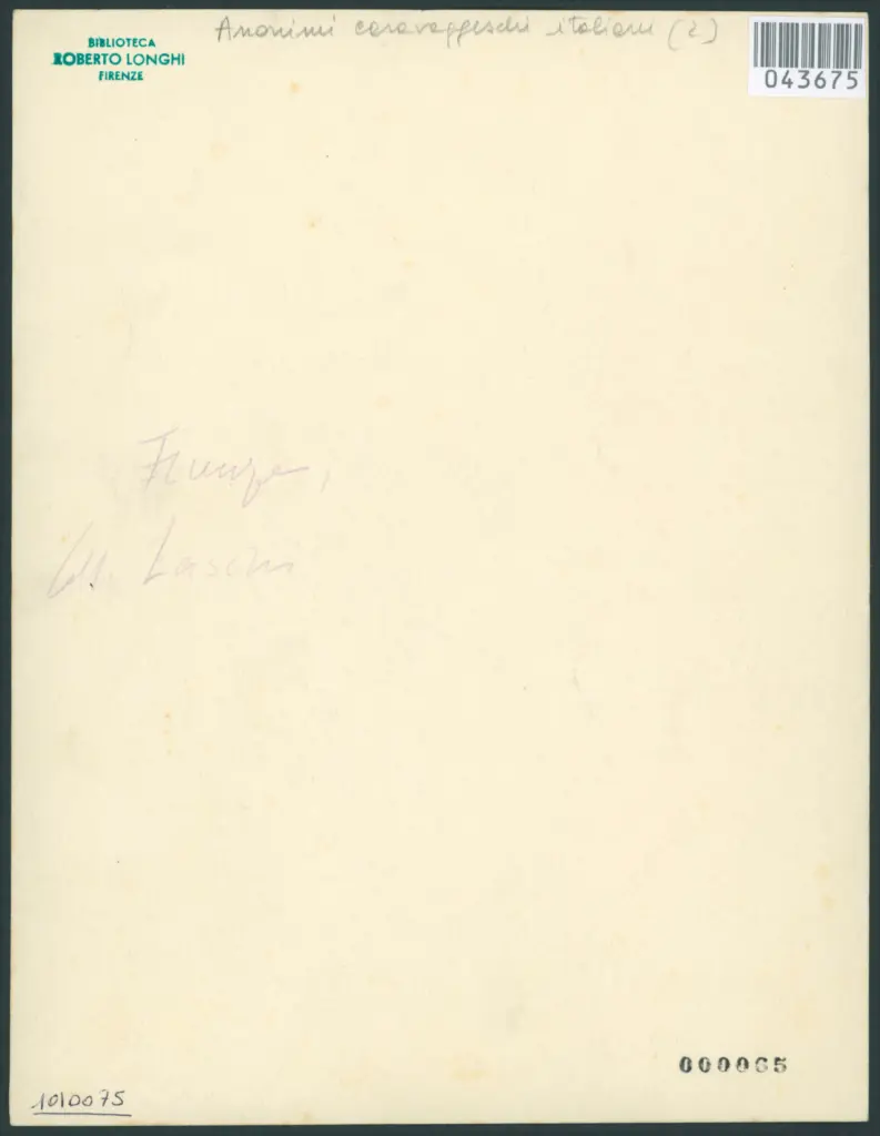 Anonimo caravaggesco italiano - sec. XVII - Suonatore di flauto con corona di alloro