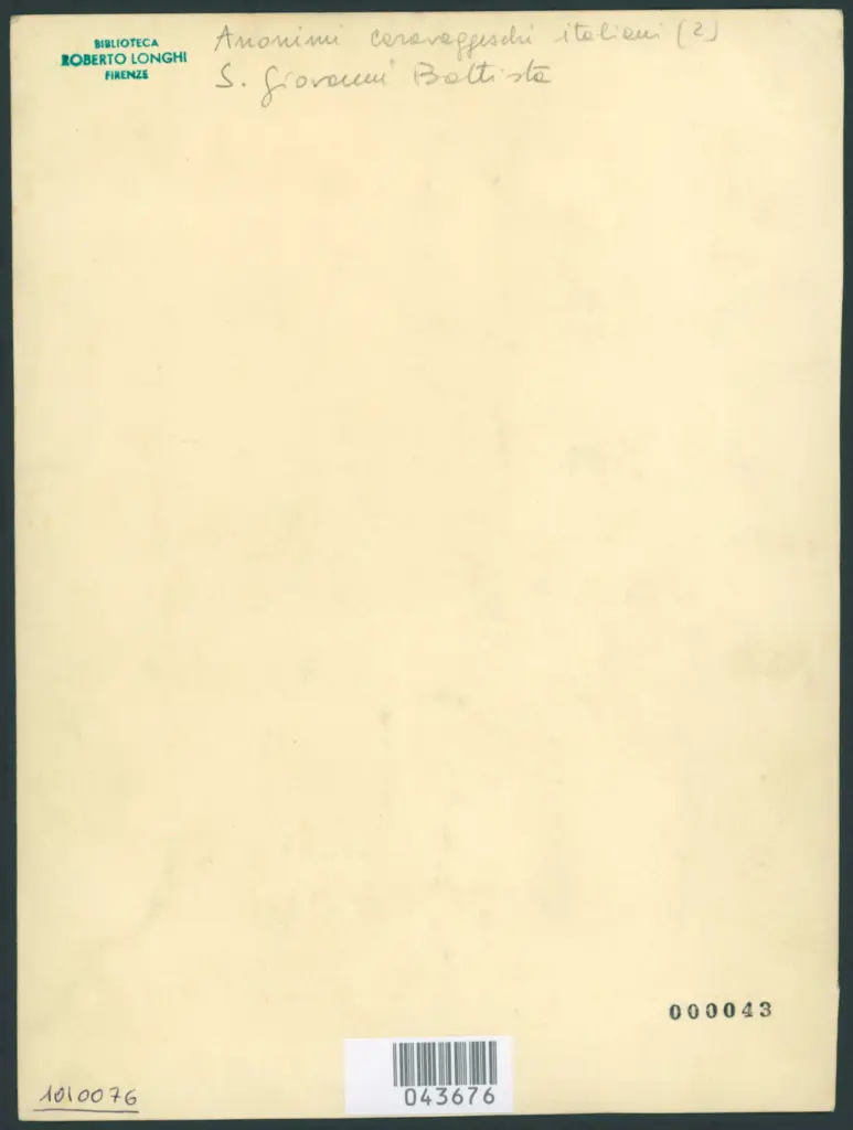 Anonimo caravaggesco italiano - sec. XVII - San Giovanni Battista con l'agnello