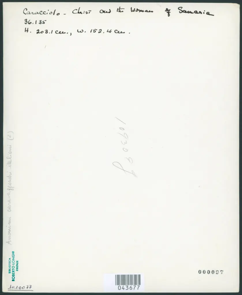 Anonimo caravaggesco italiano - sec. XVII - Cristo e la Samaritana al pozzo