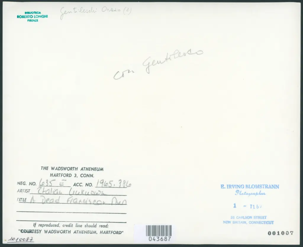 Italian unknown. A Dead Franciscan Nun.