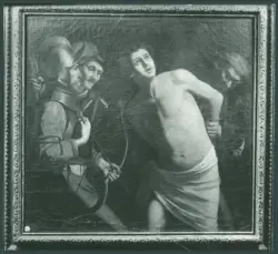 Anonimo caravaggesco francese - sec. XVII - Martirio di san Sebastiano