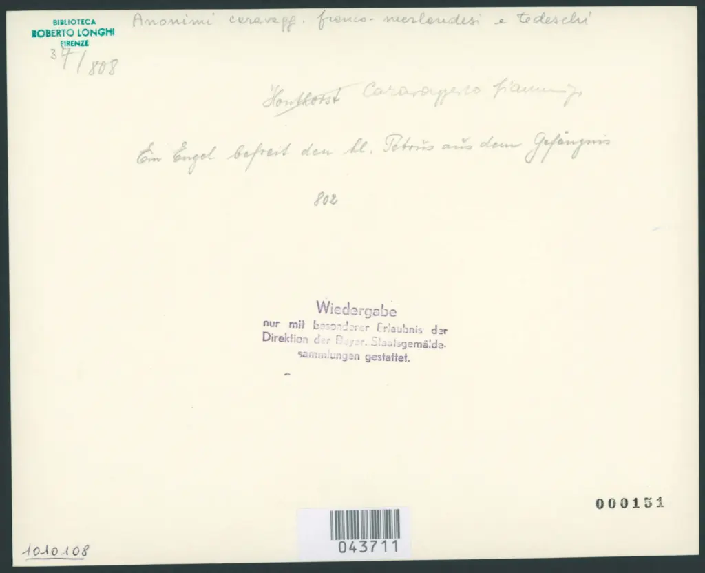 Anonimo caravaggesco fiammingo - sec. XVII - San Pietro liberato dal carcere da un angelo