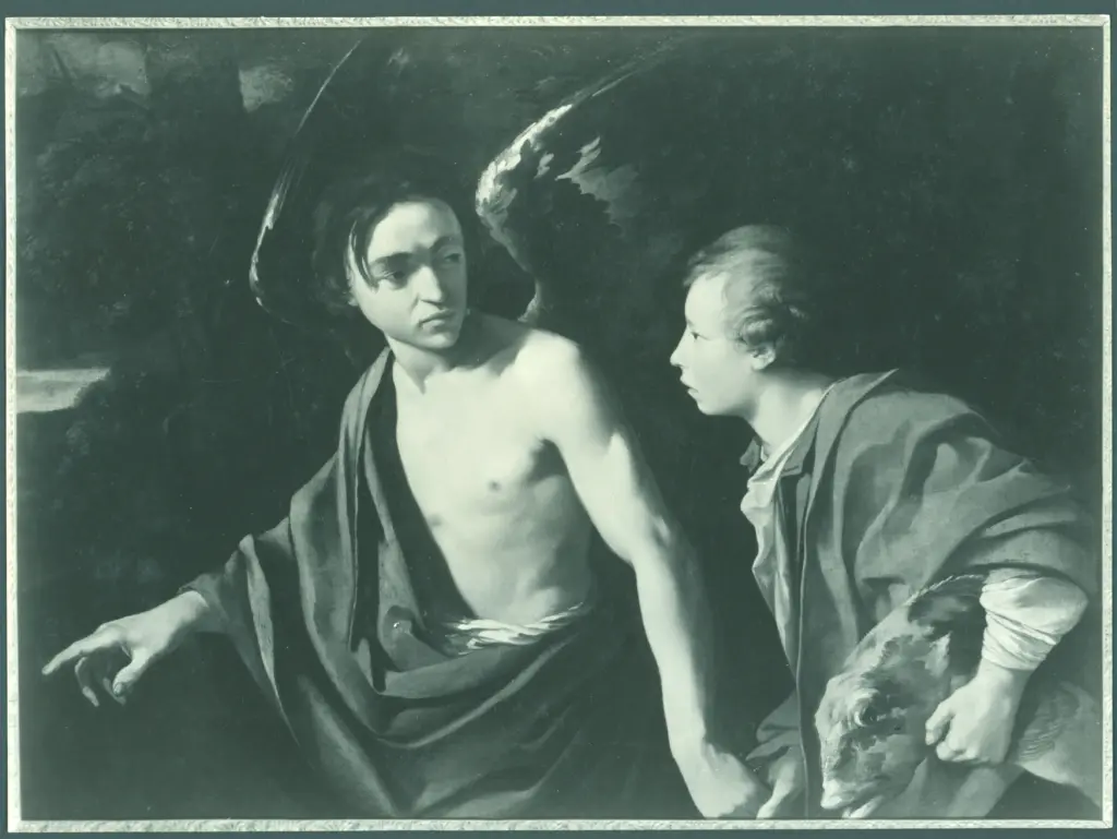 Anonimo caravaggesco fiammingo - sec. XVII - Tobia e san Raffaele Arcangelo