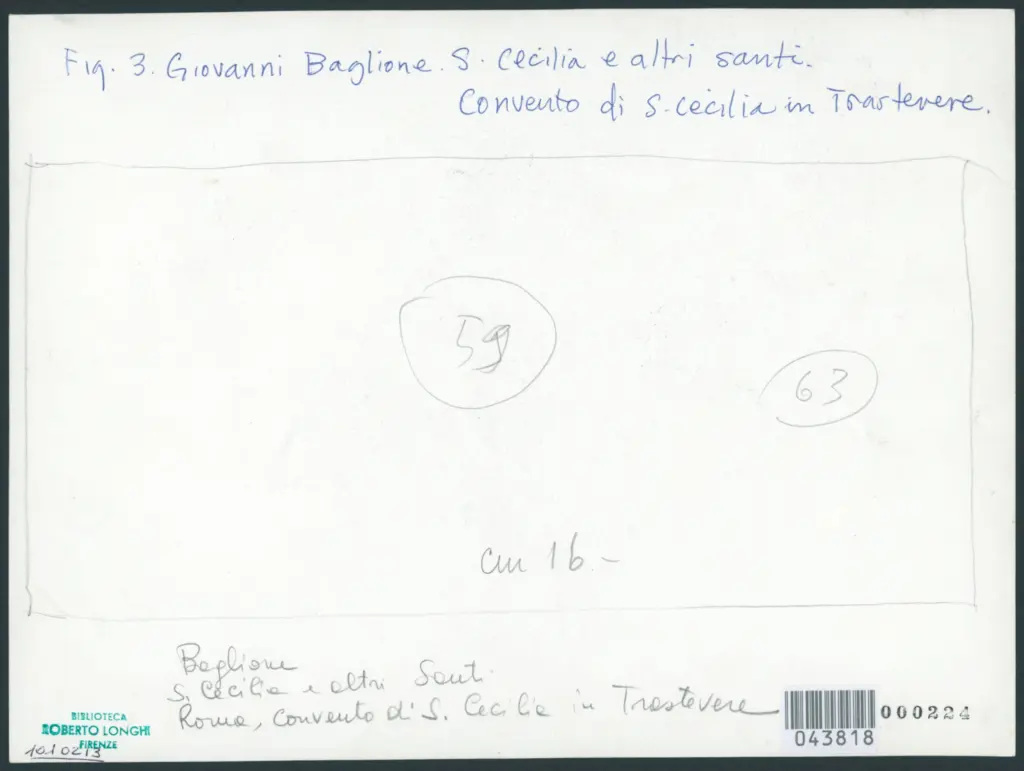Baglione Giovanni  - sec. XVII - Santa Cecilia tra san Valeriano, san Tiburzio, sant'Agata e sant'Urbano