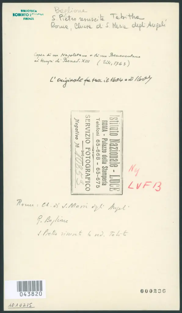 Anonimo napoletano; Anonimo beneventano; Baglione Giovanni  - copia da - sec. XVIII - San Pietro resuscita Tabita