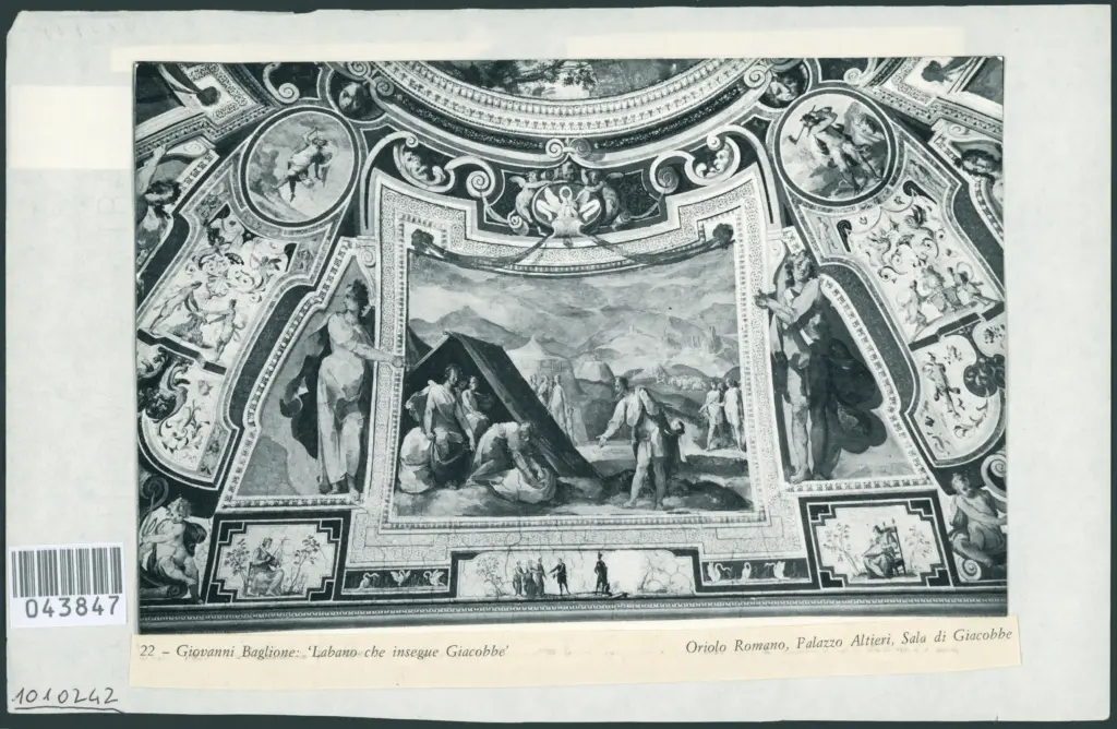 22 - Giovanni Baglione: 'Labano che insegue Giacobbe'. Oriolo Romano, Palazzo Altieri, Sala di Giacobbe