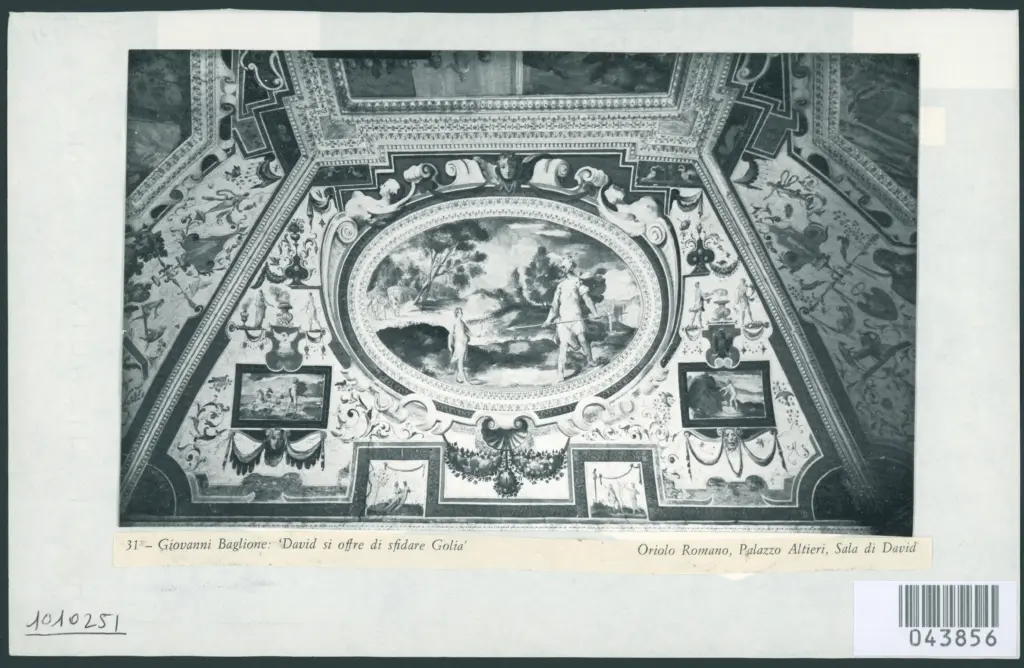 31 - Giovanni Baglione: 'David si offre di sfidare Golia'. Oriolo Romano, Palazzo Altieri, Sala di David