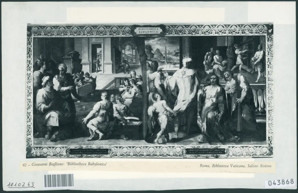 42 - Giovanni Baglione: 'Bibliotheca Babylonica'. Roma, Biblioteca Vaticana, Salone Sistino