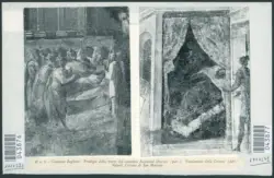 48 a, b - Giovanni Baglione: 'Prodigio della morte del canonico Raymond Diocrès' (part.); 'Fondazione della Certosa' (part.). Napoli, Certosa di San Martino