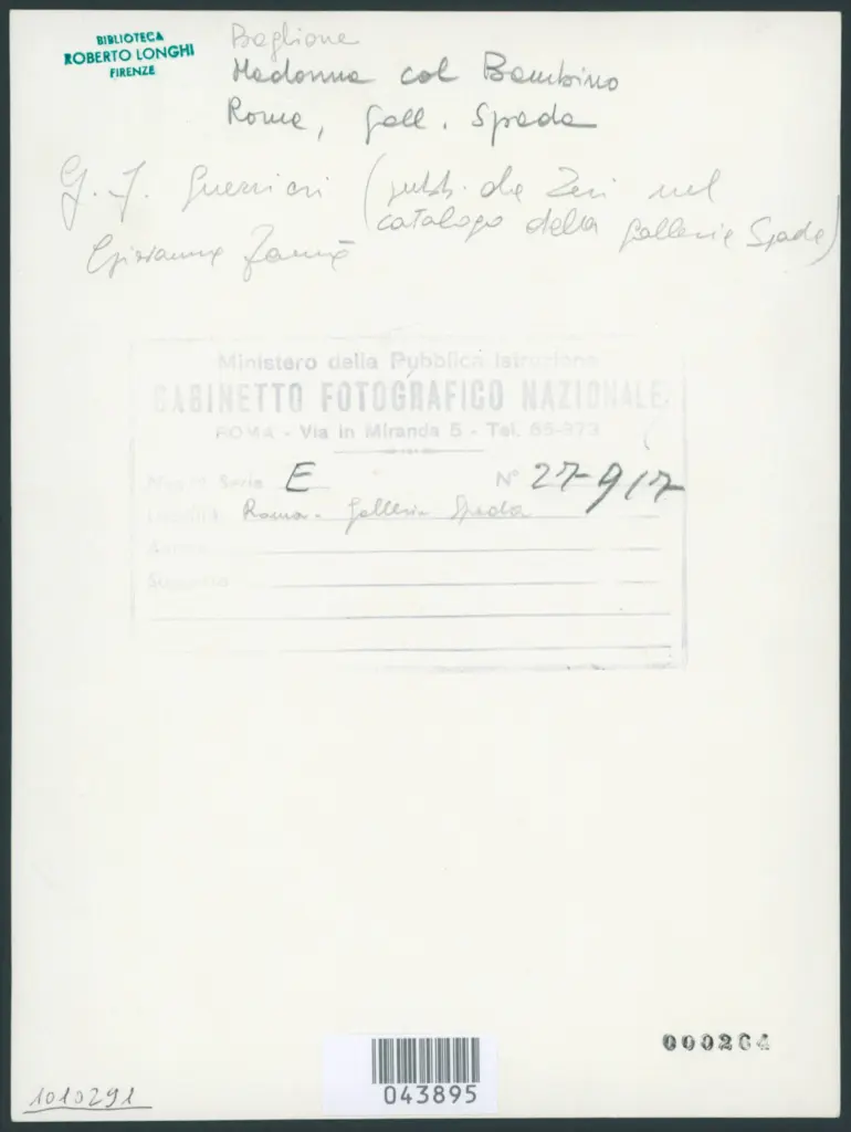 Baglione Giovanni (?) - sec. XVI/ XVII - Madonna con Bambino