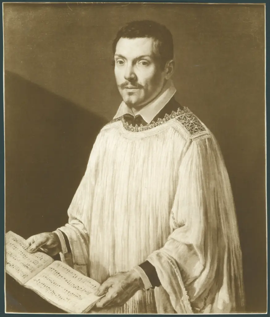 Ritratto di religioso con spartito musicale