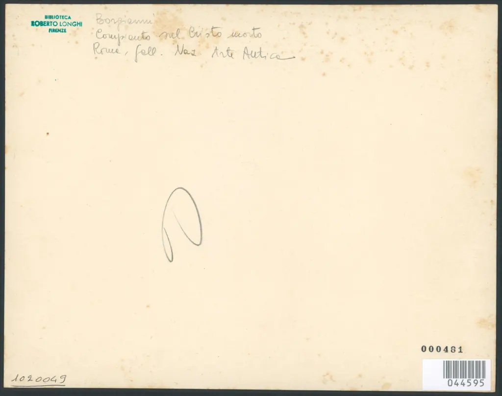 Roma - R. Galleria Nazionale d'Arte Antica. Cristo morto. (Orazione Borgianni).