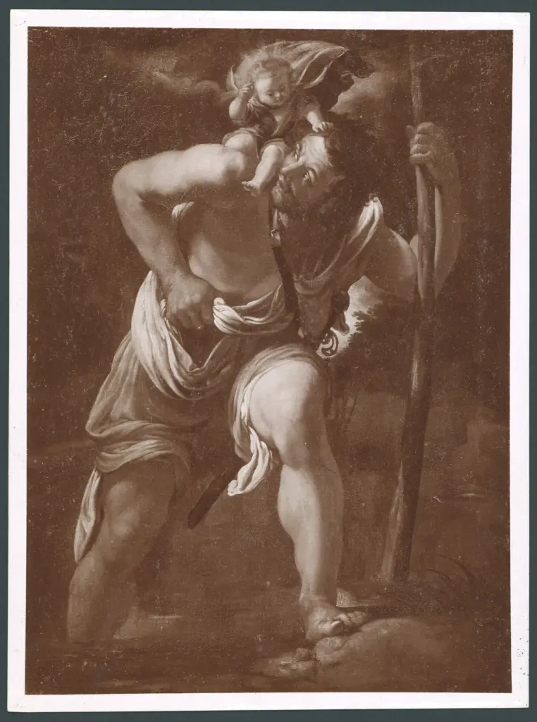 San Cristoforo guada il fiume con Gesù Bambino sulle spalle