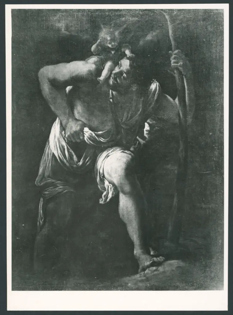 San Cristoforo guada il fiume con Gesù Bambino sulle spalle