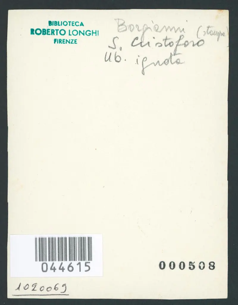 Borgianni Orazio  - inventore/ incisore - sec. XVII - San Cristoforo guada il fiume con Gesù Bambino sulle spalle