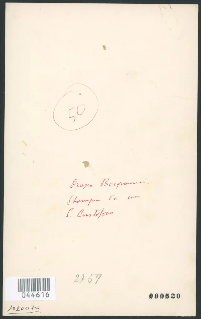 Borgianni Orazio  - inventore/ incisore - sec. XVII - San Cristoforo guada il fiume con Gesù Bambino sulle spalle