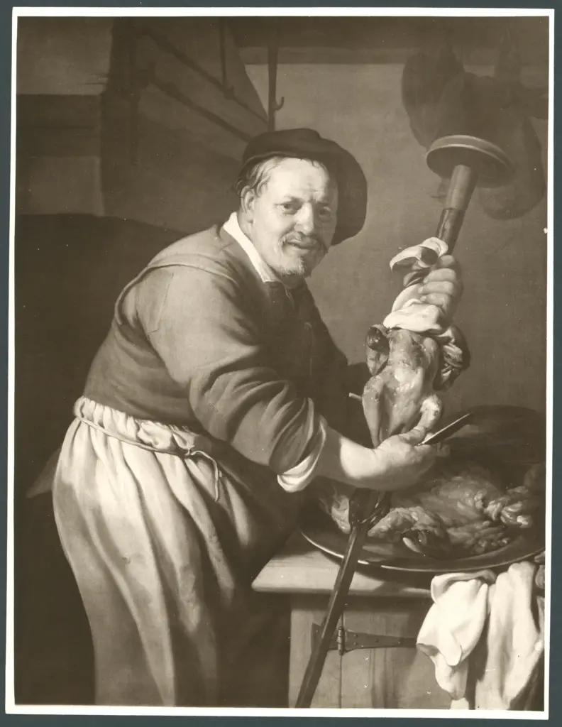 Bijlert Jan Harmensz van - sec. XVII - Uomo che prepara uno spiedo