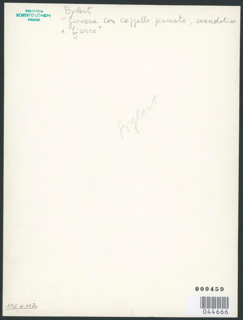 Bijlert Jan Harmensz van - sec. XVII - Figura maschile con cappello, fiasco di vino e liuto