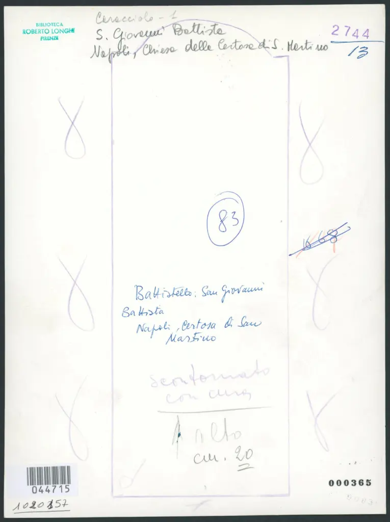 Napoli - Chiesa della Certosa di S. Martino. Sala del Capitolo. S. Giov. Battista. (Spagnoletto).