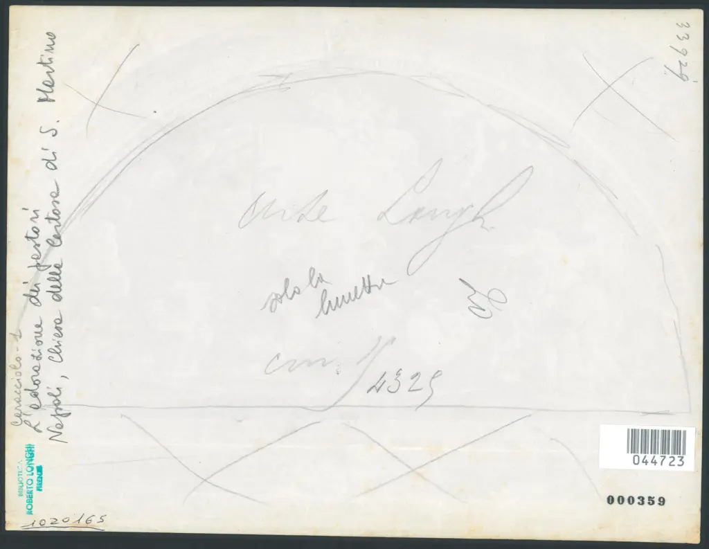 Napoli - Chiesa della Certosa di S. Martino. Terza Cappella a Sinistra. Lunetta. L''Adorazione dei Pastori. (G.B. Caracciolo).