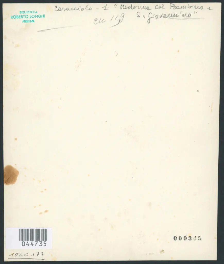 Caracciolo Giovanni Battista (Battistello) - sec. XVII - Madonna con Bambino e san Giovannino