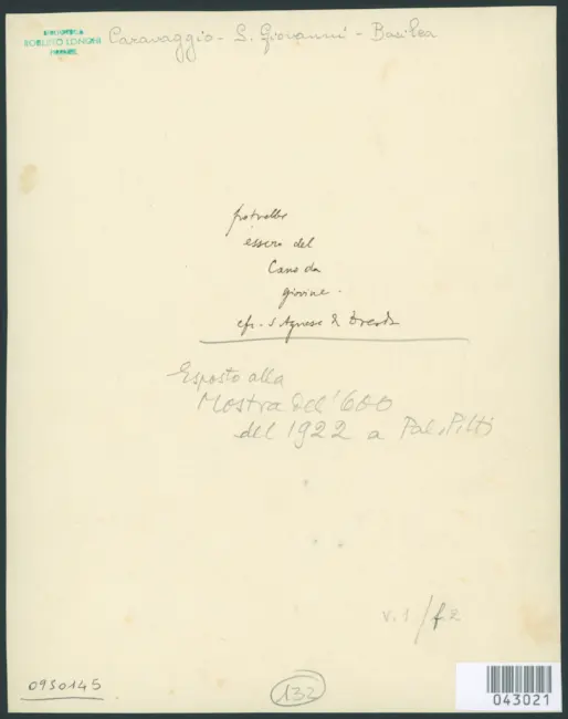 Merisi Michelangelo (Caravaggio) - sec. XVI - San Giovanni Battista con agnello e fiori