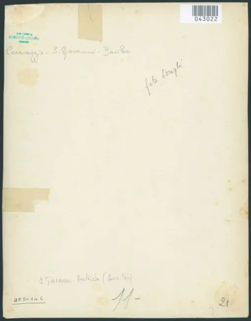 Merisi Michelangelo (Caravaggio) - sec. XVI - San Giovanni Battista con agnello e fiori