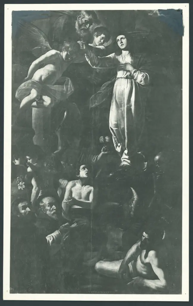 Caracciolo Giovanni Battista (Battistello) - sec. XVII - Immacolata Concezione con i santi Domenico e Francesco di Paola