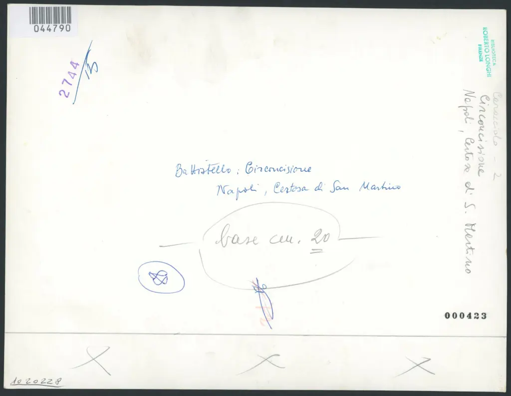 Napoli - Chiesa della Certosa di S. Martino. Terza Cappella a Sinistra. Lunetta con la Circoncisione. (G. B. Caracciolo).