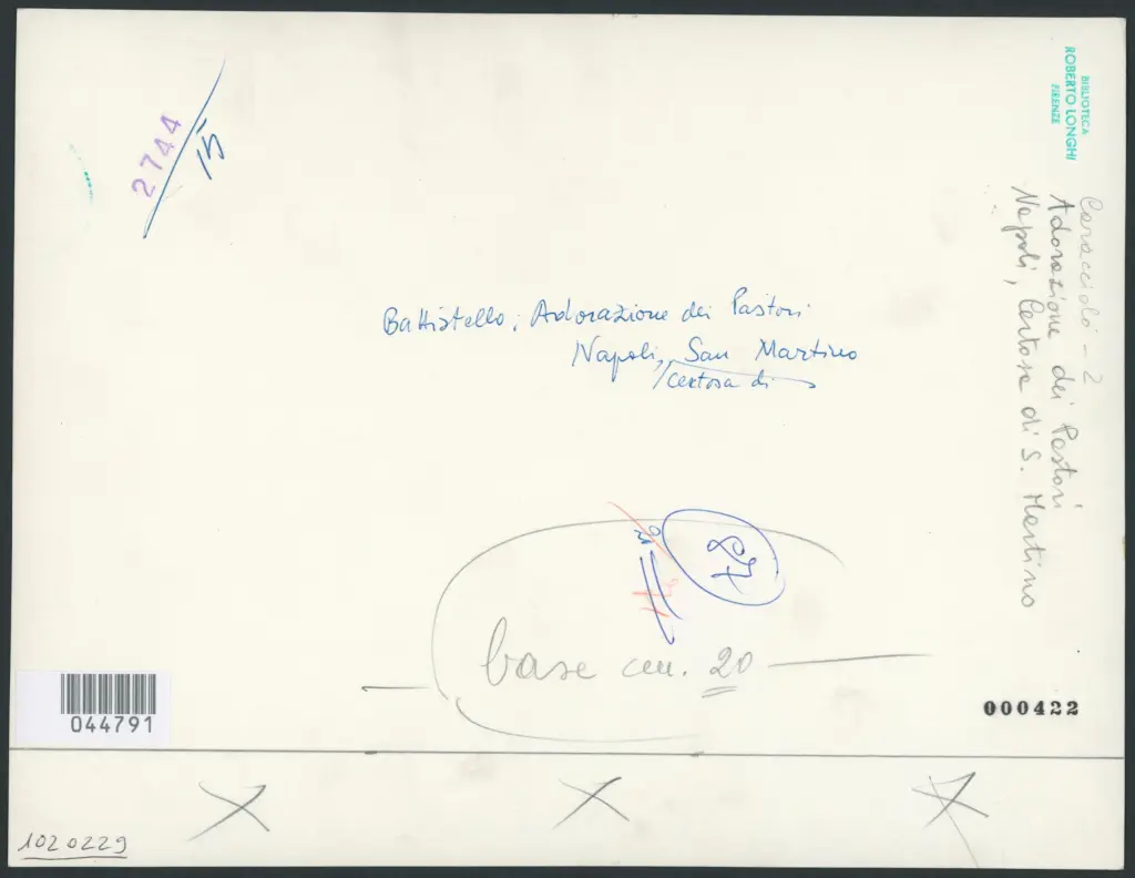 Napoli - Chiesa della Certosa di S. Martino. Terza Cappella a Sinistra. Lunetta. L''Adorazione dei Pastori. (G.B. Caracciolo).