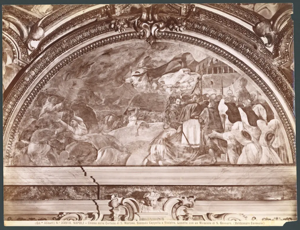 San Gennaro ferma la lava durante l'eruzione