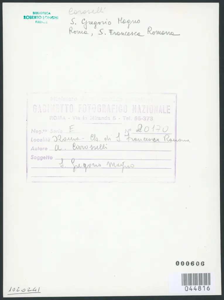 Roma - Chiesa di S. Francesca Romana. A. Caroselli. S. Gregorio Magno