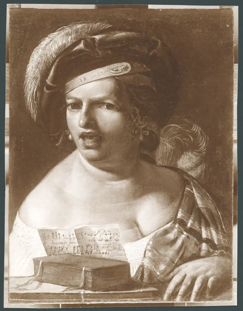 Cantante con cappello piumato