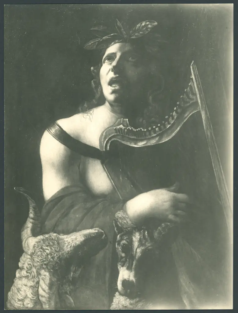 Orfeo incanta gli animali cantando e suonando l'arpa