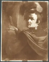 Caroselli Angelo - (?) - sec. XVII - Ritratto di uomo in armatura con spada e cappello piumato