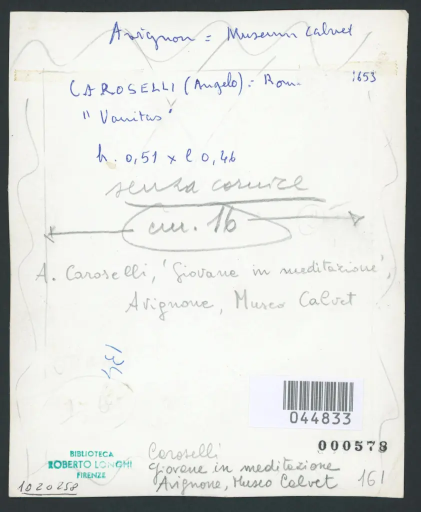 Caroselli Angelo - sec. XVII - Giovane in meditazione