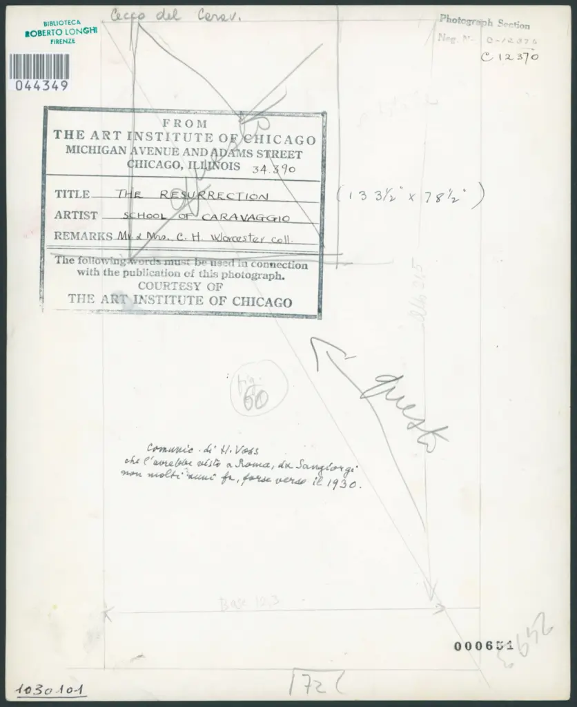 The Resurrection. Caravaggio School. Mr. & Mrs. Charles H. Worcester Collection