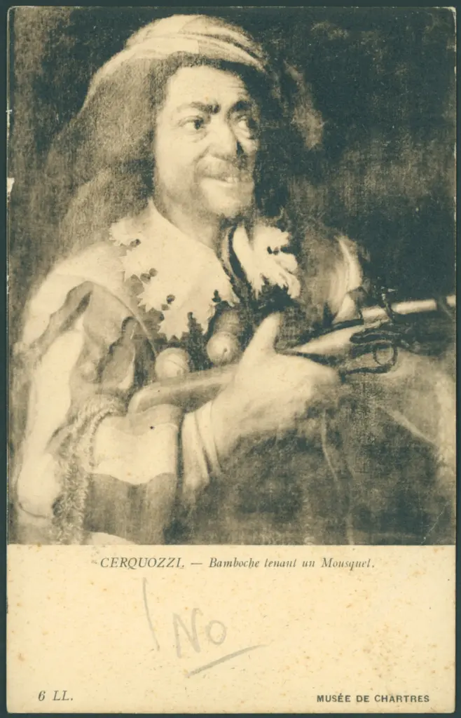 Figura maschile con moschetto