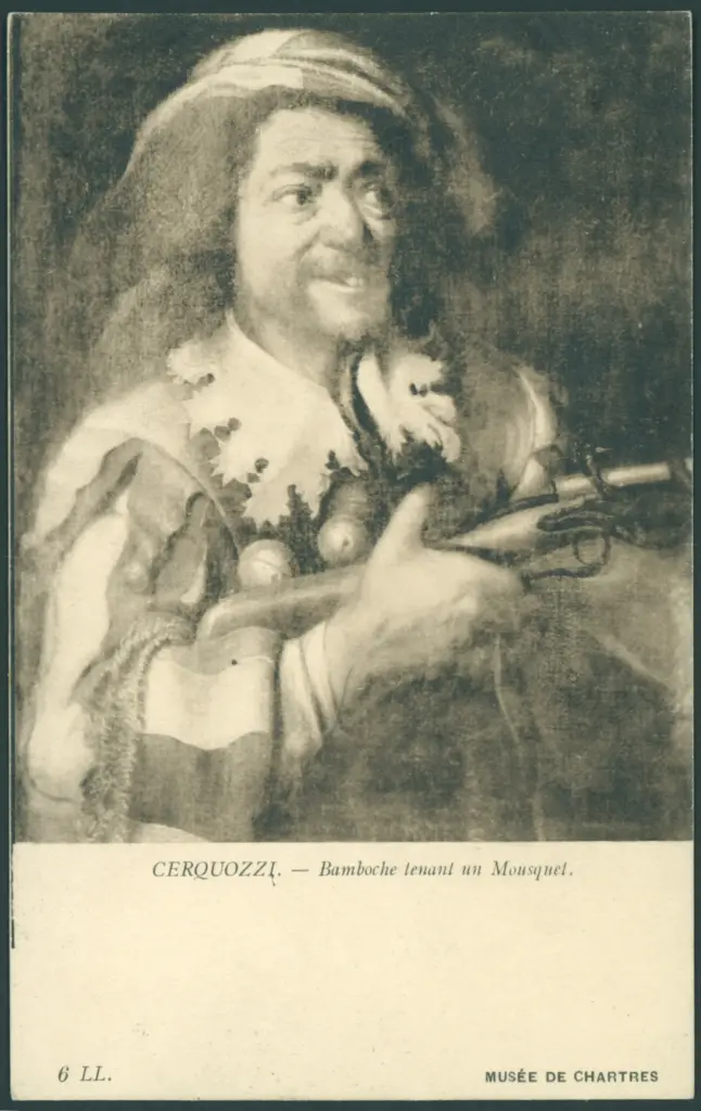 Figura maschile con moschetto