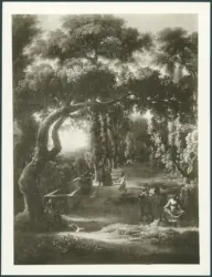 Cerquozzi Michelangelo (Michelangelo delle Bambocciate/ Michelangelo delle Battaglie) - sec. XVII - Figure in un viale