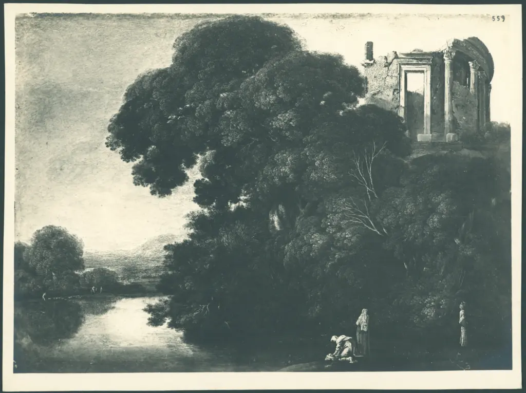 Paesaggio con il tempio di Vesta a Tivoli