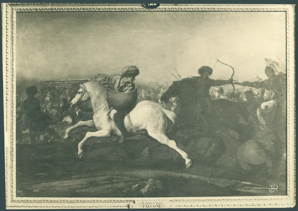 Battaglia tra cavalieri turchi e cristiani