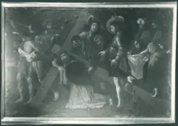 Falcone Aniello - ambito; Anonimo caravaggesco spagnolo;  - sec. XVII - Salita di Cristo al monte Calvario